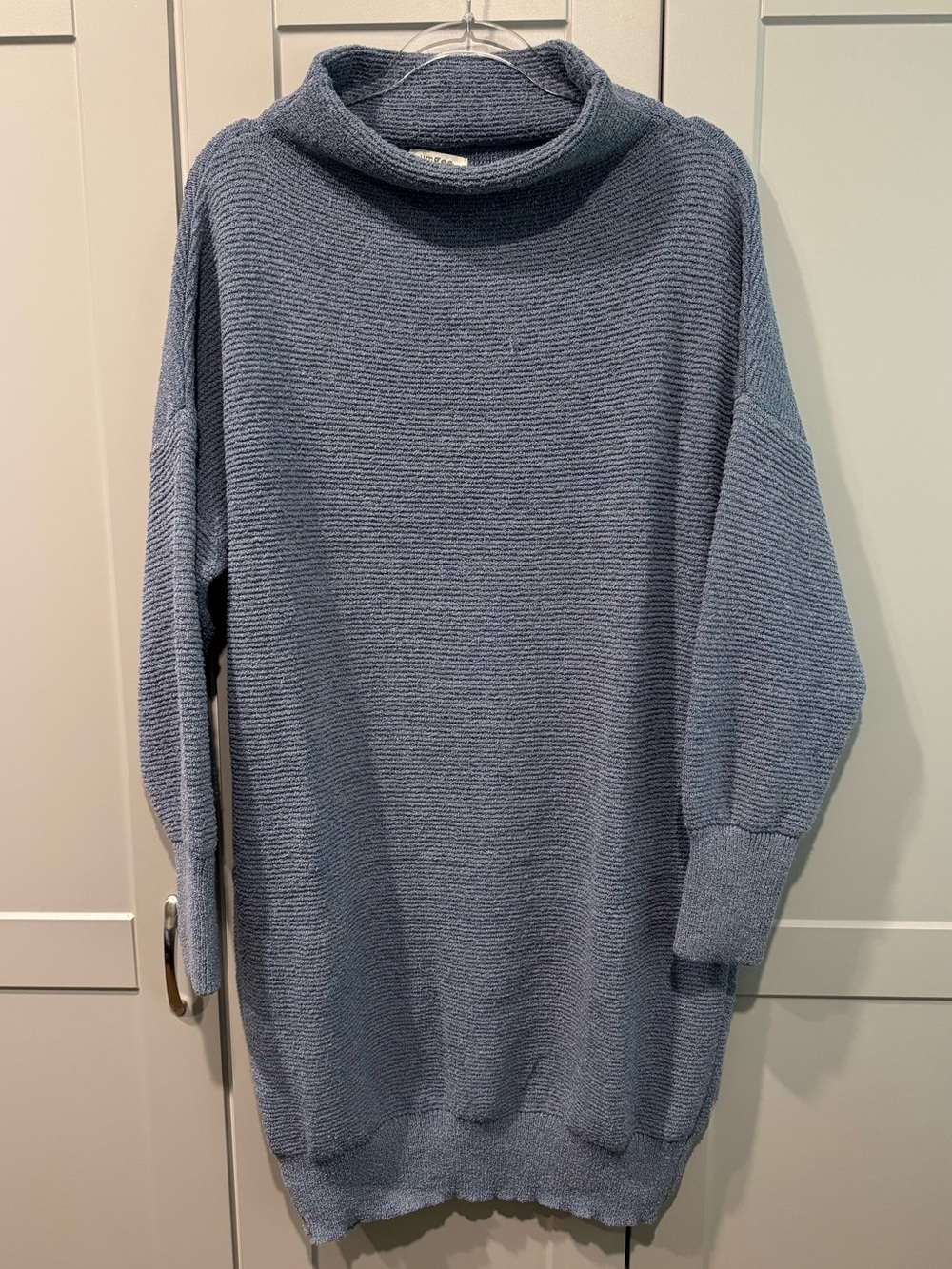 Umgee Light Blue Cowl-Neck Sweater Dress